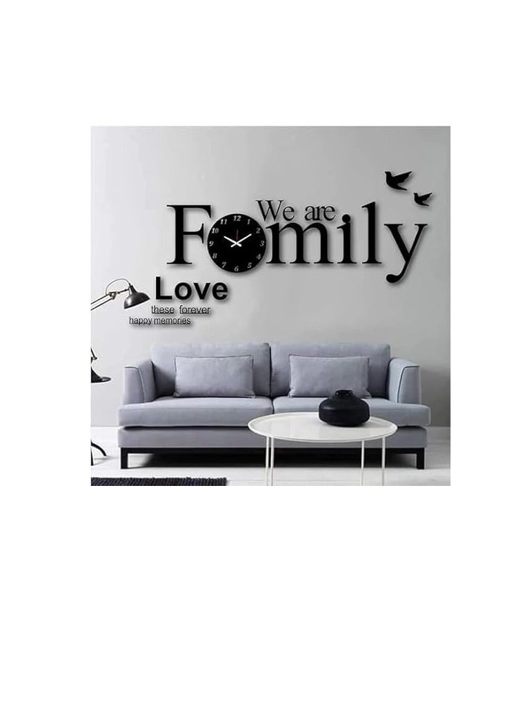 New Family Silent Acrylic Large Decorative DIY Wall Clock Modern Design Living Room Home Decoration