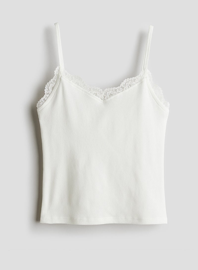 Lace-Trimmed Vest Top