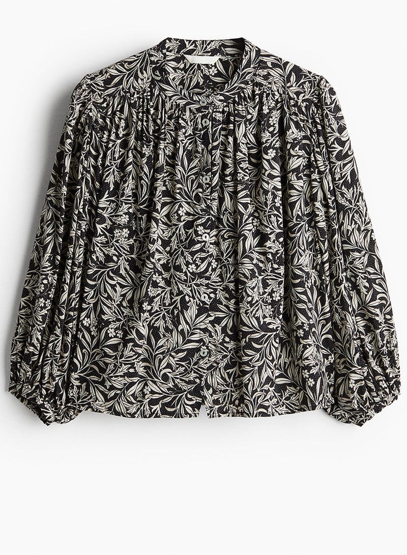 Balloon-Sleeved Blouse