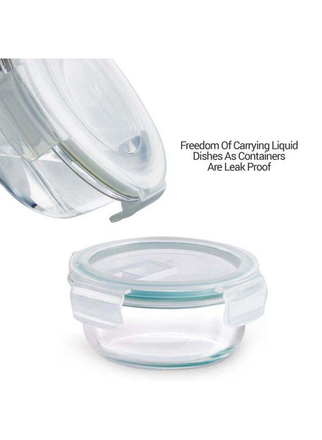 6-Piece Glass Lunch Box Set with Insulated Bag & Dinning Mat - Includes 3 Microwave Safe Food Containers (400ml Each), 250ml Bottle, Borosilicate Office Tiffin- All Fresh Premier Transparent