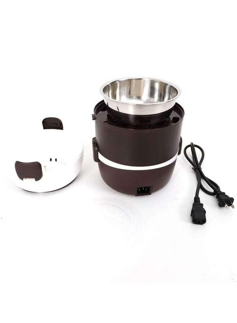 2-Layer Electric Warmer Lunch Box – Portable Food Heater and Rice Cooker with Steamer and Egg Boiler (2 Liters)