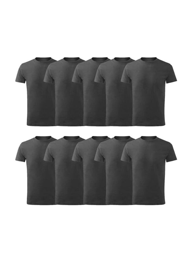 10 pcs Adult Round Neck Combed Men's T Shirt 190 GSM Pure Cotton Basic Colors