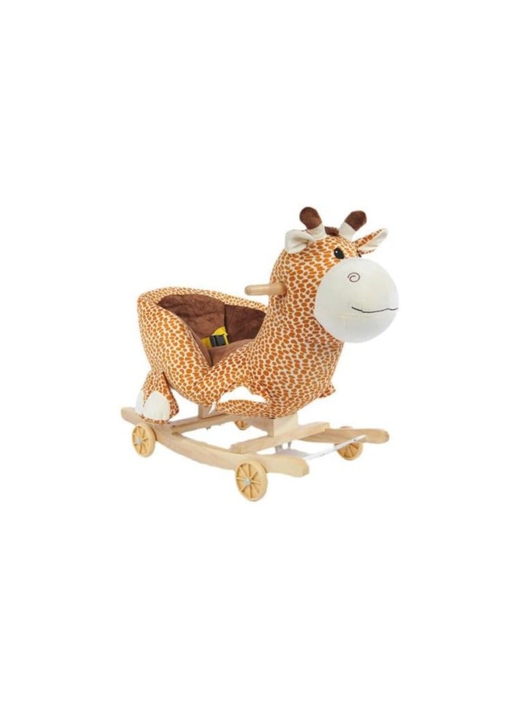 Baby Rocking Ride on Wooden Plush Giraffe HORSE with music