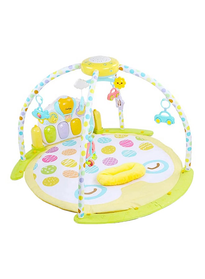 Interactive Baby Activity Gym with Soft Play Mat, Projector, Rattles, Lights & Music, 5-in-1 Newborn to Toddler Play – Multi-Color Design