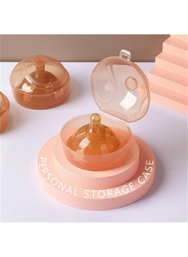 Nipple Shields for Nursing Newborn - 2 Packs - Silicone Breast Shields Nursing Caps for Breastfeeding Baby and Mommy Breast Shell, Orange