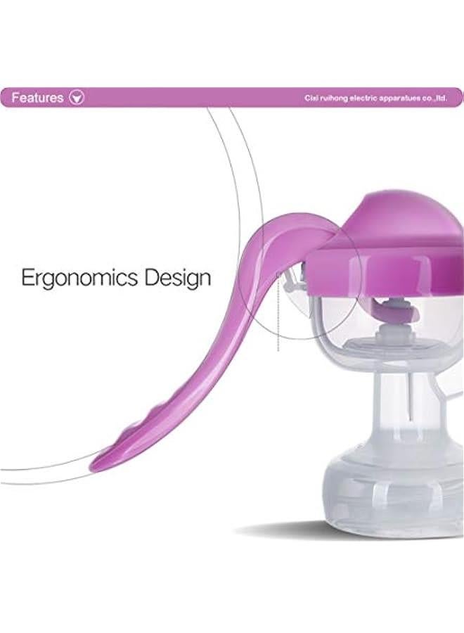 Elfzone Manual Breast Pump, Adjustable Suction Silicone Hand Pump Breastfeeding, Small Portable Manual Breast Milk Catcher Baby Feeding Pumps & Accessories, Purple, Mothers Day Gifts