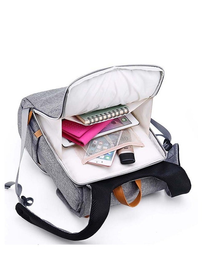 Baby Multifunctional Diaper Bag Backpack With Diaper Changing Station Grey