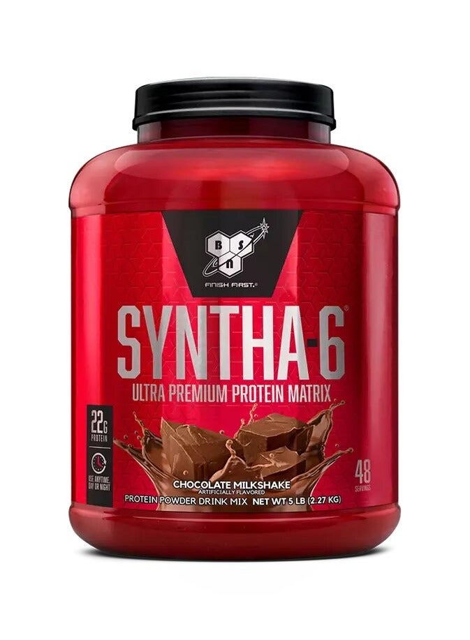 BSN, Syntha-6, Ultra Premium 22g Protein, Chocolate Milkshake, 5 Lbs, 48 Servings