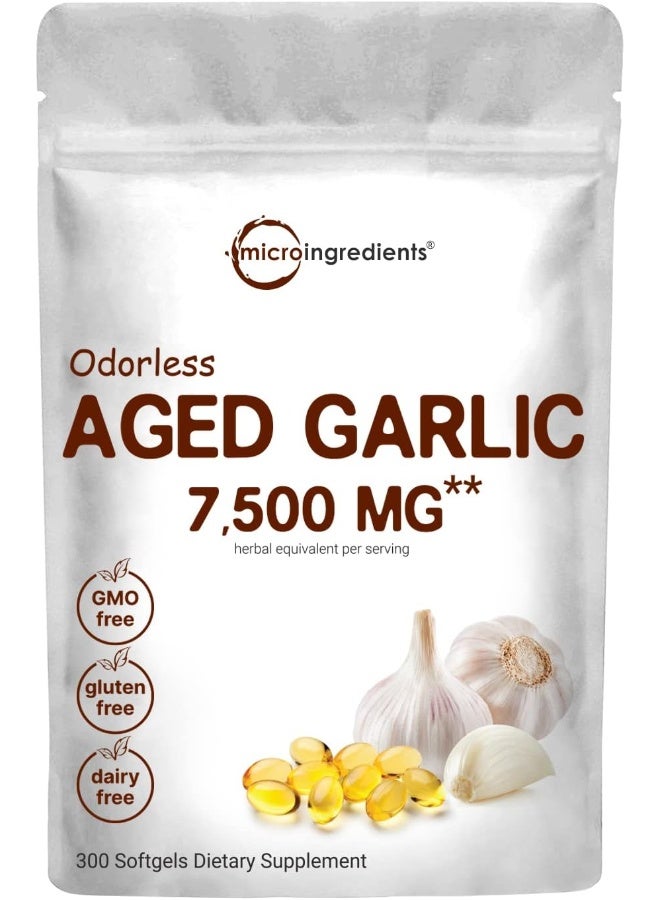 Maximum Strength Odorless Garlic, 300 Soft-Gels, 2000Mg Pure And Potent Garlic Allium Sativum Supplement, 150 Days Supply, Non-Gmo And Made In Usa