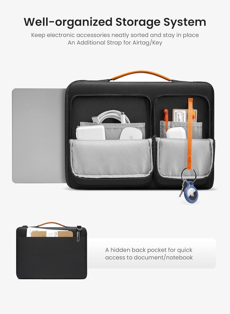 360 Protective Laptop Shoulder Bag for 16-inch MacBook Pro M3/M2/M1 Pro/Max A2991 A2485 2023-2019, Water-resistant Sleeve for Dell XPS 15 Surface Book 3 The New Razer Blade 16