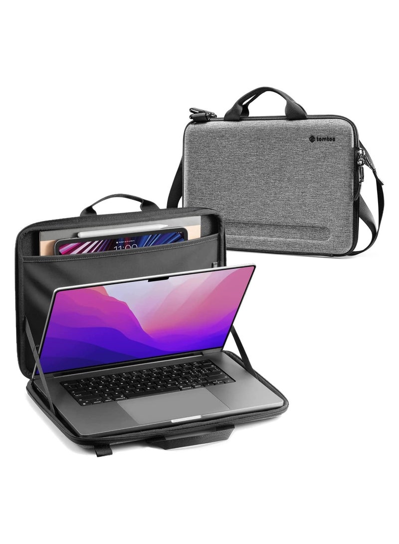 FancyCase-A25 Slim Hard Case for 13-inch MacBook Air M3/A3113 2024 M2/A2681 M1, MacBook Pro 13-inch M2/A2686 M1/A2338 2024-2016, Organized Protective Shoulder Bag with Tablet Pocket for Up to 11 iPad Air/Pro