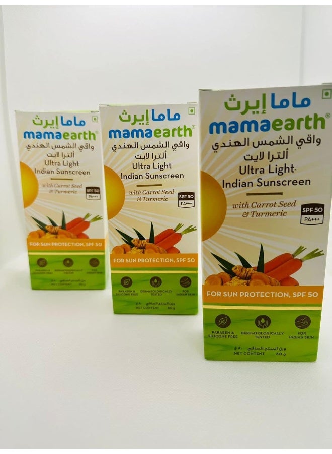 Ultra Light Indian Sunscreen 3 Pack 80 G