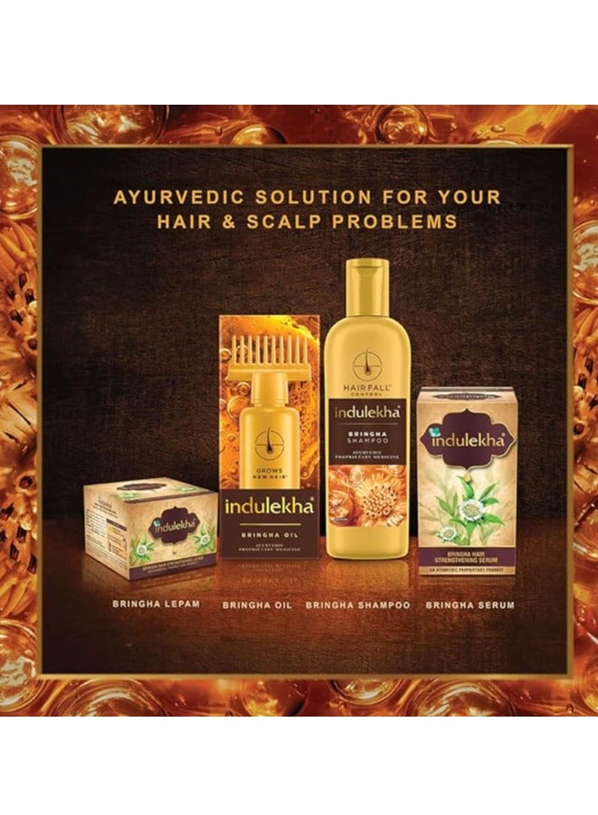Indulekha Bringha, Shampoo, 580ml, for Hair Fall Control, with Bringharaj Extracts, Amla, Shikakai, Paraben-Free, for Men & Women