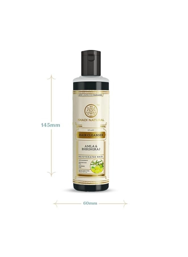 Khadi Natural Amla & Bhringraj Hair Shampoo | Hair Cleanser with Natural Ingredients | Anti-Dandruff Shampoo | Anti-Hair Fall Shampoo | Shampoo for Nourishing Hair| Suitable for All Hair Types, 210 ml (Pack of 2)