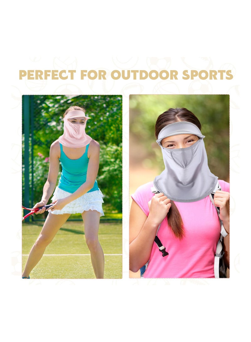 6 Pcs UV Protection Face Cover for Women & Girls - Lightweight Cooling Balaclava with Breathable Neck Scarf Mask for Outdoor Golf, Sun Blocking & Moisture Wicking.