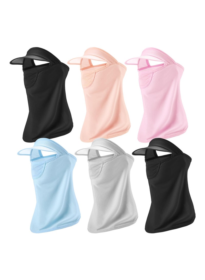 6 Pcs UV Protection Face Cover for Women & Girls - Lightweight Cooling Balaclava with Breathable Neck Scarf Mask for Outdoor Golf, Sun Blocking & Moisture Wicking.