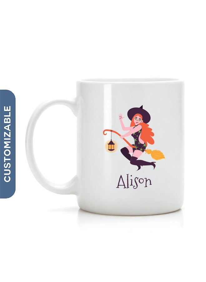 Witch Design Personalised Halloween Coffee Mug