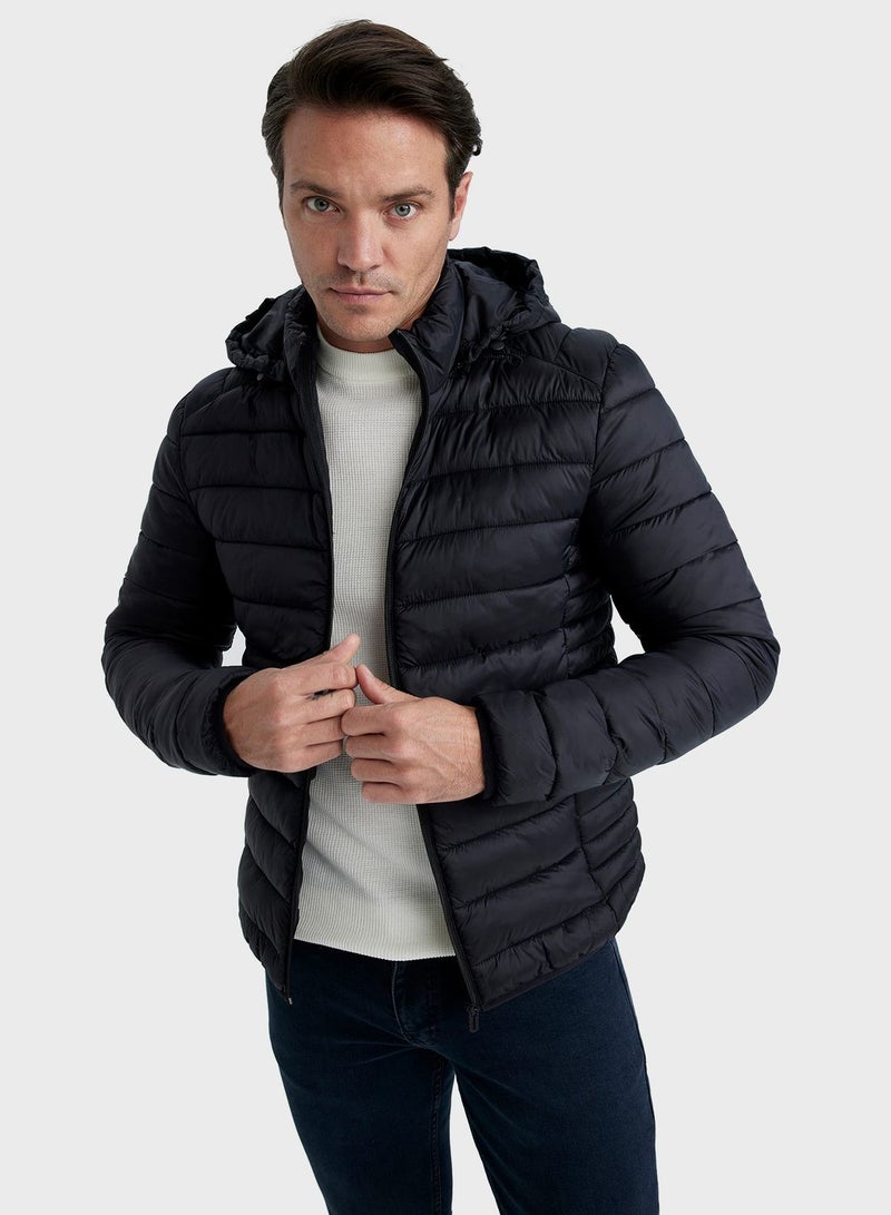 Zip Through Puffer Jacket