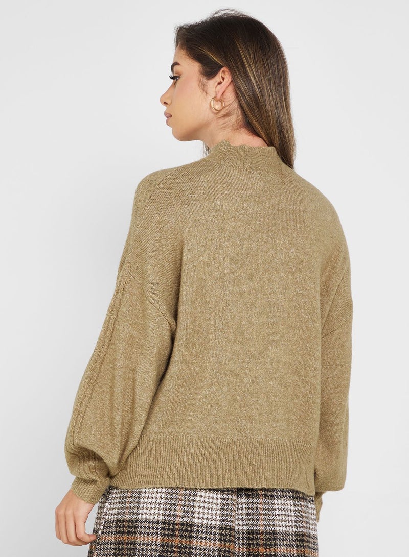 High Neck Knitted Sweater