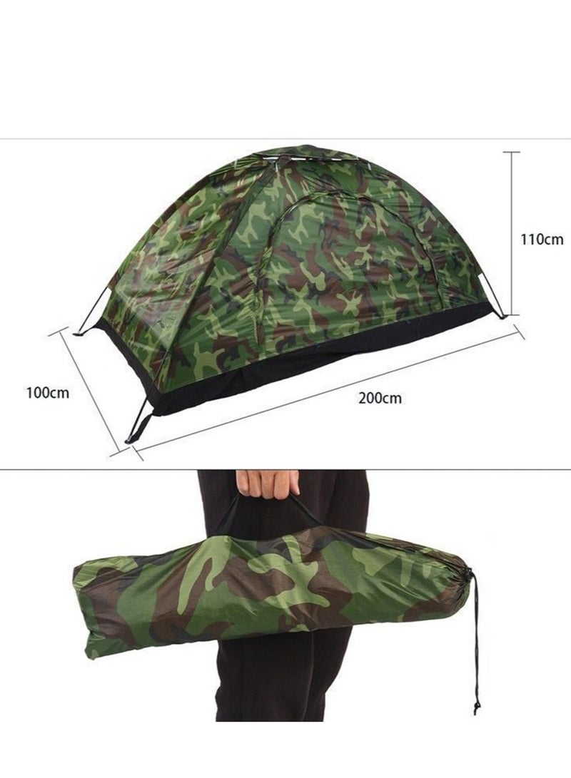 Tent Camouflage Patterns Camping Backpacking for Hiking Outdoor Equipment Lightweight Single Person with Carry Bag