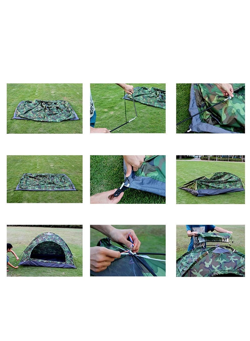 Tent Camouflage Patterns Camping Backpacking for Hiking Outdoor Equipment Lightweight Single Person with Carry Bag