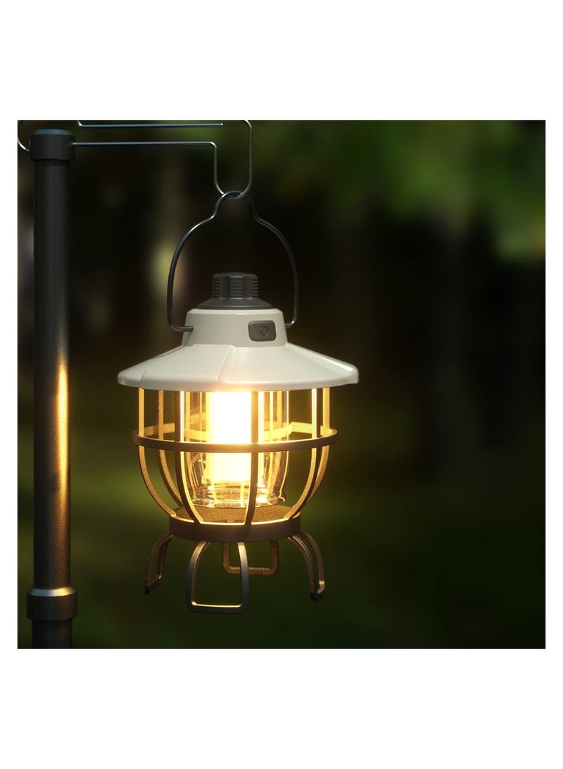 Vintage Rechargeable Outdoor Camping Lantern Portable Light for Tents and Nighttime Ambiance