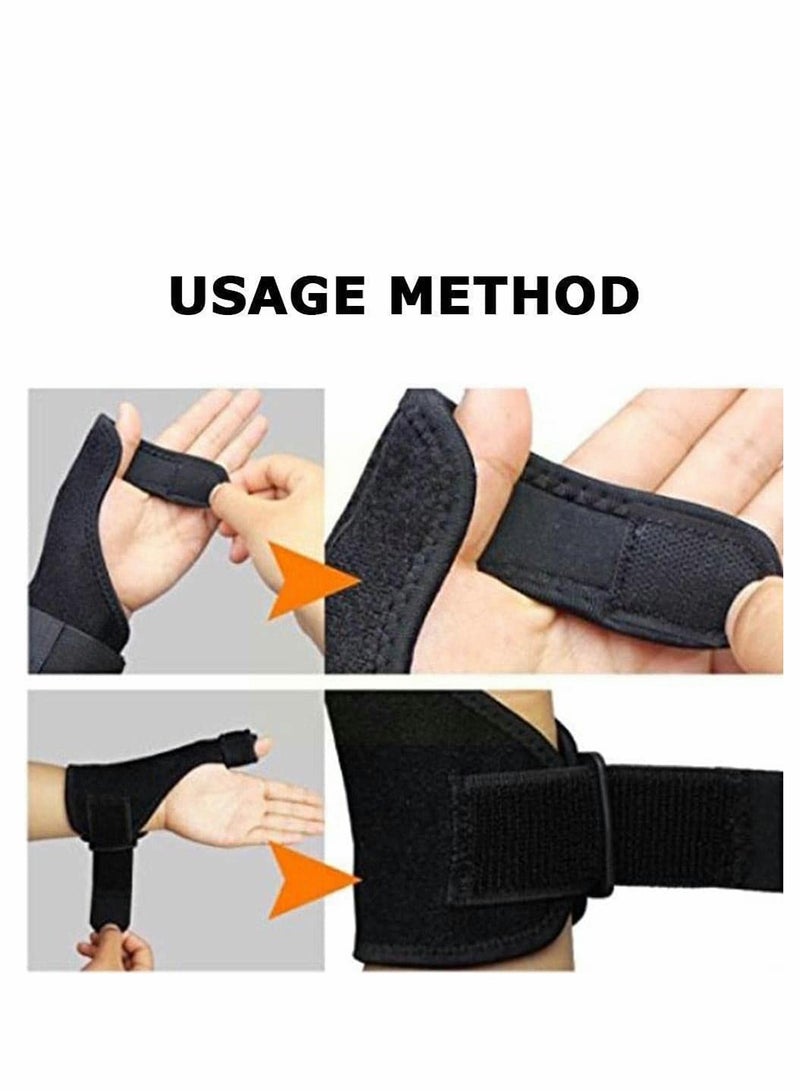 Adjustable Sports Thumb Brace for Men and Women, Wrist Stabilizer for Carpal Tunnel and Sprains, Comfortable Support Wrap for Pain Relief