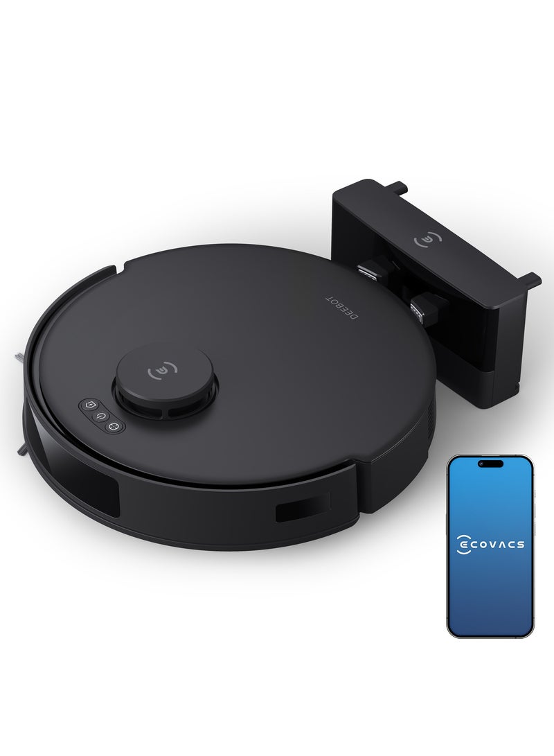 Deebot Robot Vacuum Cleaner with Mop, 8000Pa Strongest Suction Robotic Vacuum, Anti-Hair Tangle, Deep Sweeping and Mopping, 6400mAh Battery 45 W N20 PRO Black