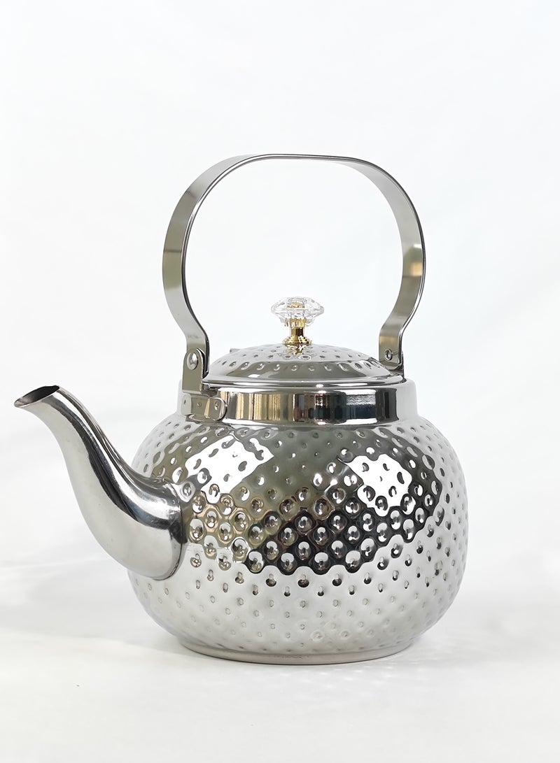 Teapot with Removable Infuser, 2L Stainless steel Coffee & Tea Pots - Perfect filter for Loose Leaf Tea or Tea Bags (silver