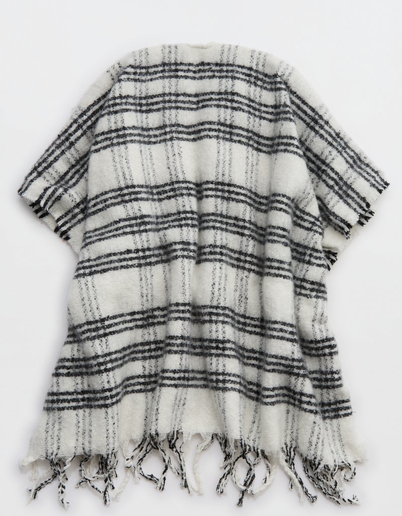 Aerie Woven Fringe Cape