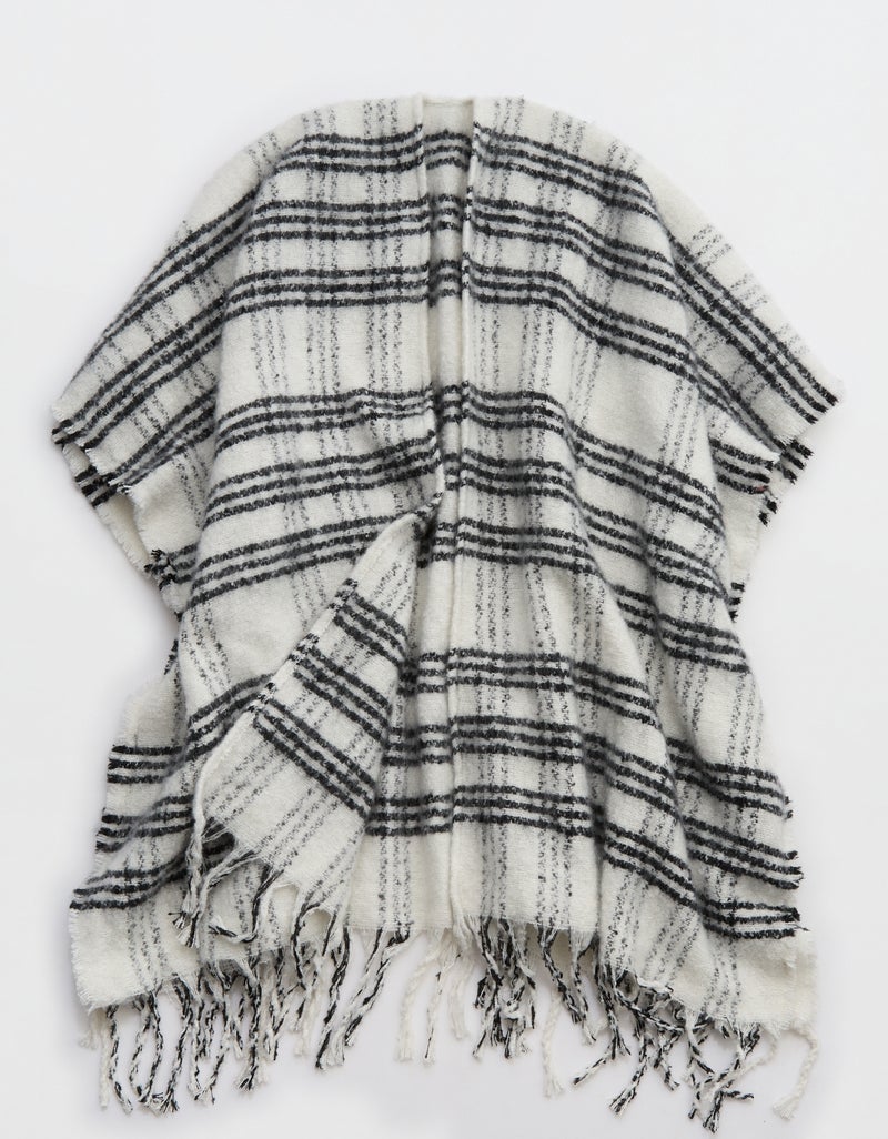 Aerie Woven Fringe Cape