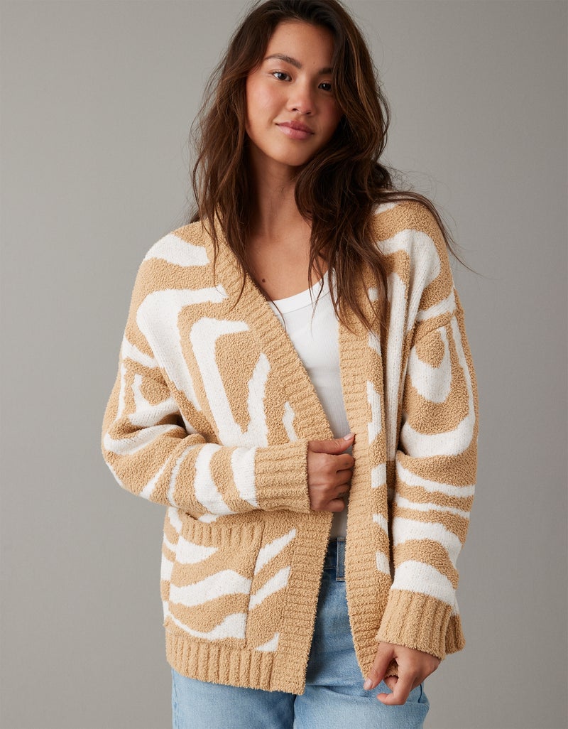 Chenille Printed Cardigan