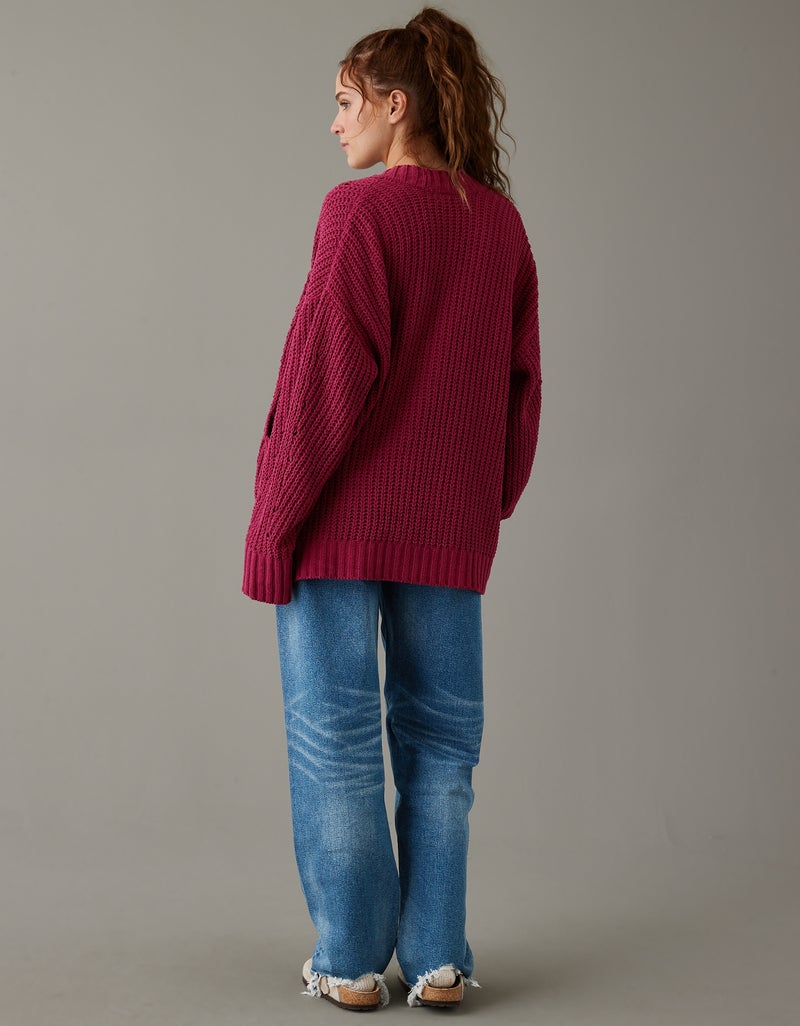 Open Chenille Cardigan