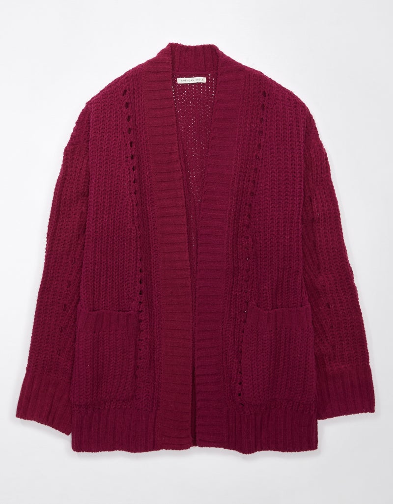 Open Chenille Cardigan