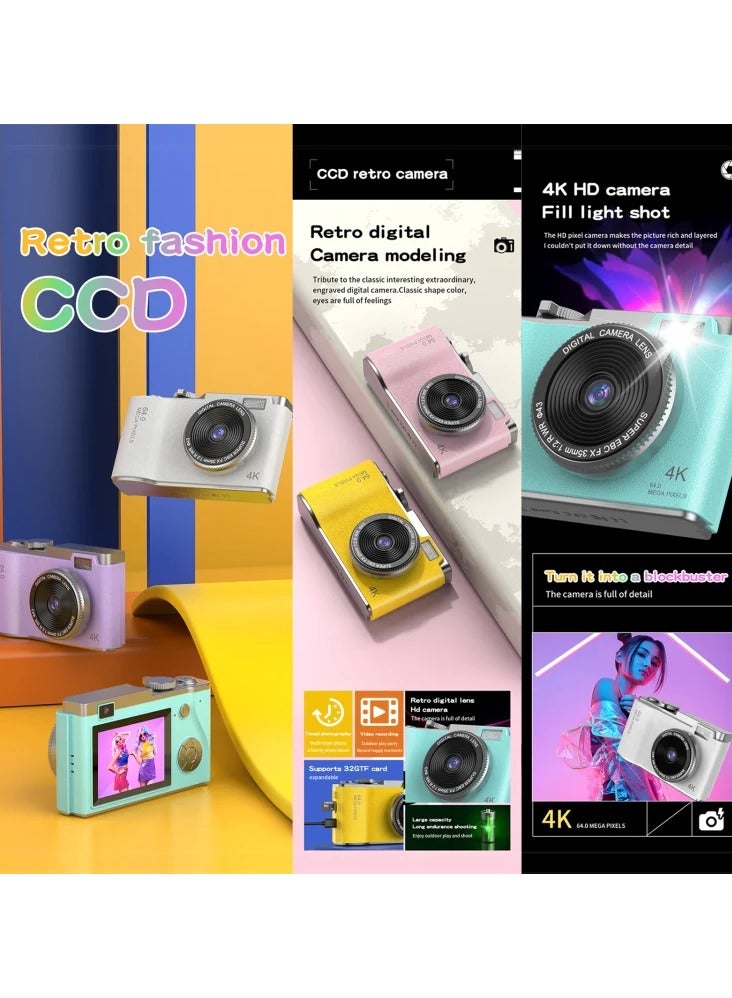 LK003 2.4 inch Dual-lens 4K HD CCD Camera Retro Kids Camera