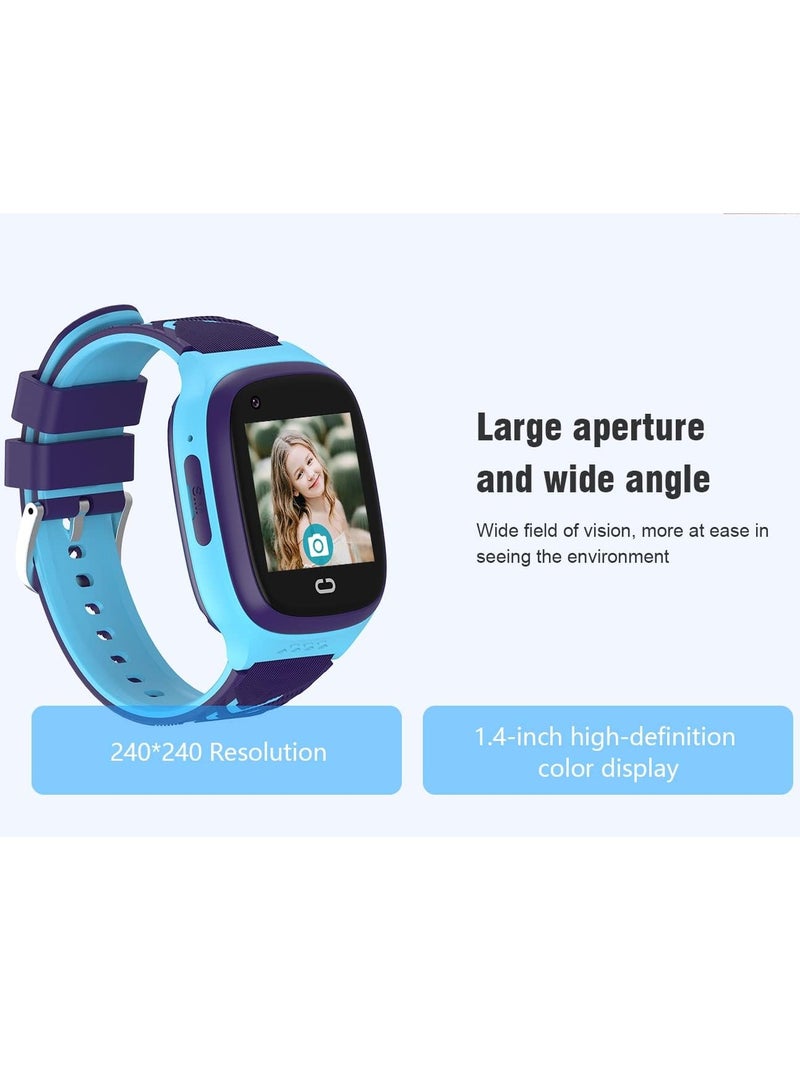 LT31 Multifunctional Kids Children S-mart Watch T-racker Intelligent Band Sensitive T-ouch Screen Supported 4G SIM C-ard SOS & Video Chat Call Camera 3 Alarm Clock Setting LBS Positioning IP67 Water