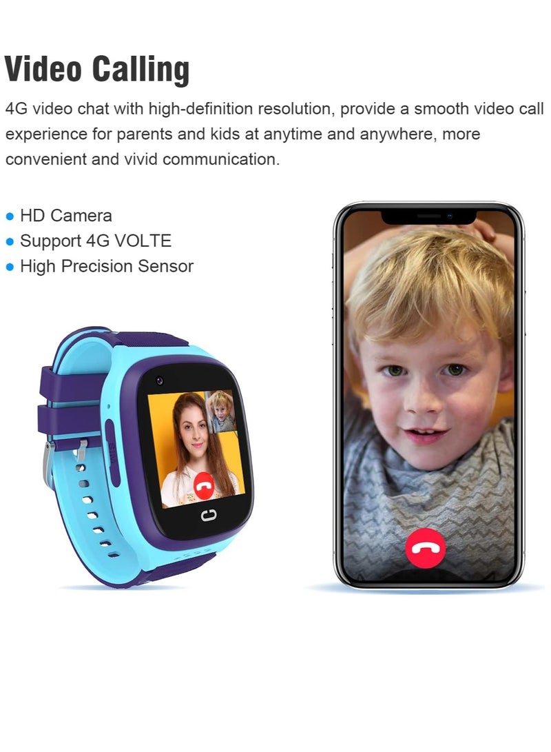 LT31 Multifunctional Kids Children S-mart Watch T-racker Intelligent Band Sensitive T-ouch Screen Supported 4G SIM C-ard SOS & Video Chat Call Camera 3 Alarm Clock Setting LBS Positioning IP67 Water