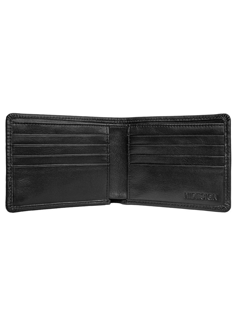 Hidesign ASW Men's Leather Wallet – Slim, Black Bifold Wallet with Multiple Card Slots