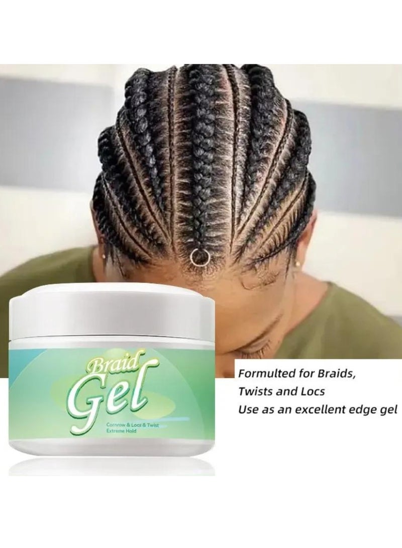 250ml Braid Gel Extreme Hold Braid Gel for Cornrow Locks and Twist Braid Styling Gel with Argan Oil and Castor Oil Edge No Flake Extra Hold High Shine Braiding Gel Edge Control Hair Styling Gel