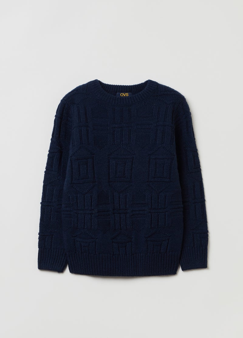 Ovs Pullover With Jacquard Design