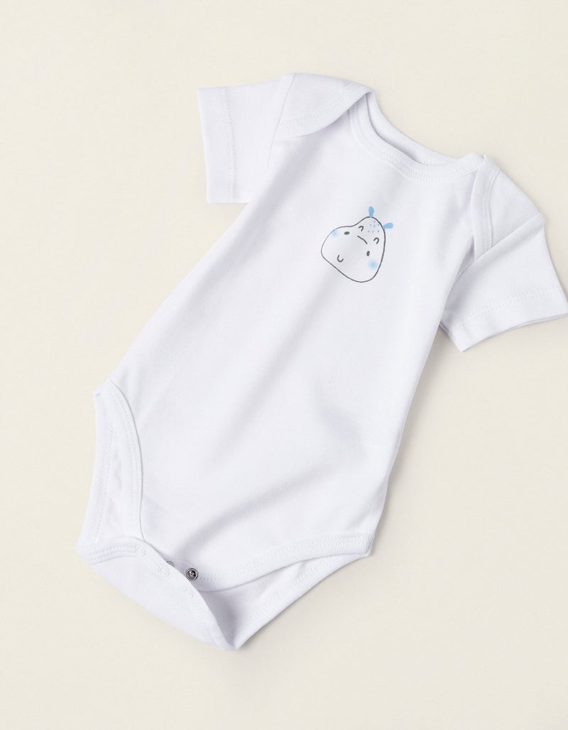 Zippy Pack 5 Cotton Bodysuits for Babies and Newborns Animal