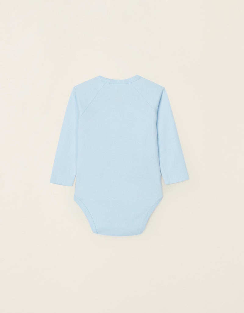 4 Crossover Bodysuits for Baby Boys, Blue