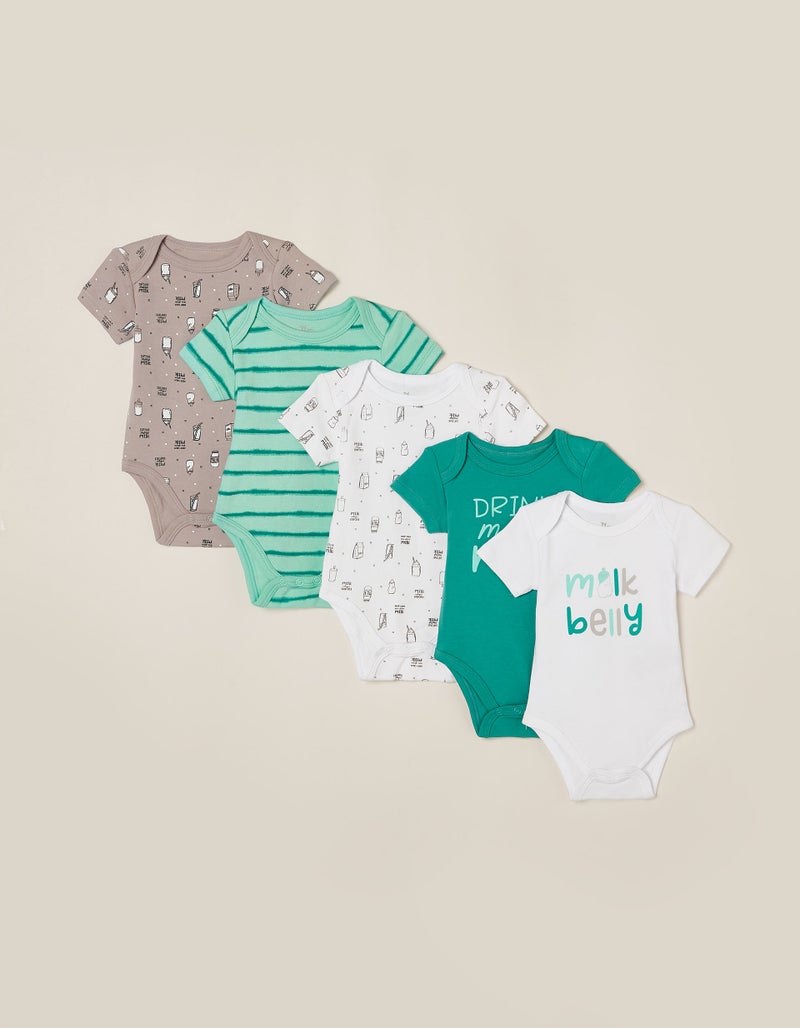 5 Bodysuits for Babies 'Dino', Multicoloured