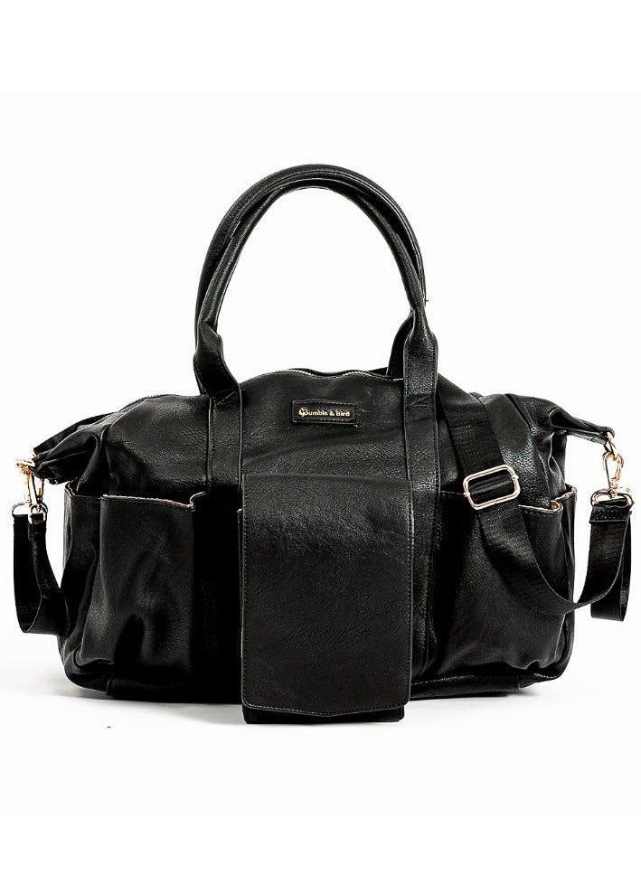 Bumble & Bird - Vegan Leather Satchel Diaper Bag - Black