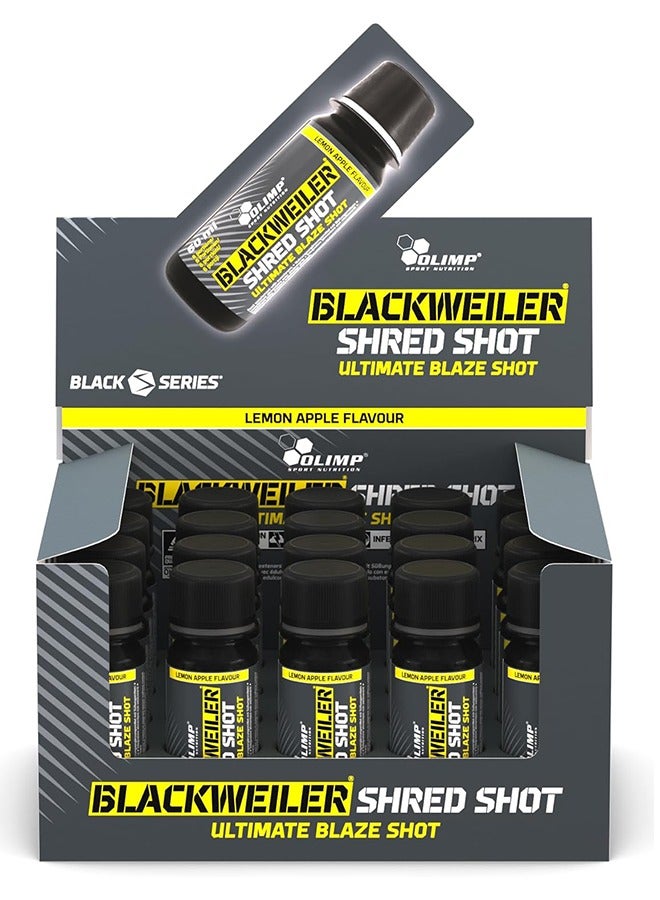 Blackweiler Shred Shot 60 ml x 20 Pcs, Lemon Apple Flavour -  Maximum Energy and Focus for Your Workouts