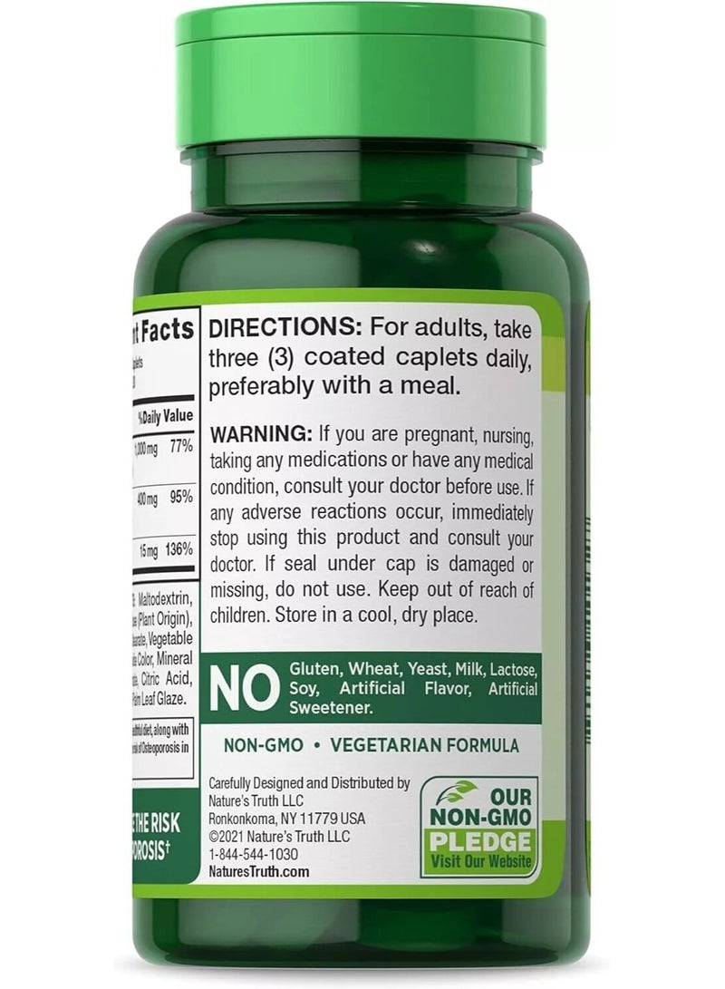 Nature’s Truth, Calcium+Magnesium+Zinc, 90 Caps, 30 Servings