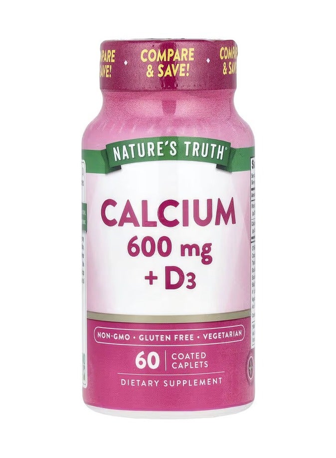 Nature’s Truth, Calcium 600mg+D3, 60 Caps, 60 Servings