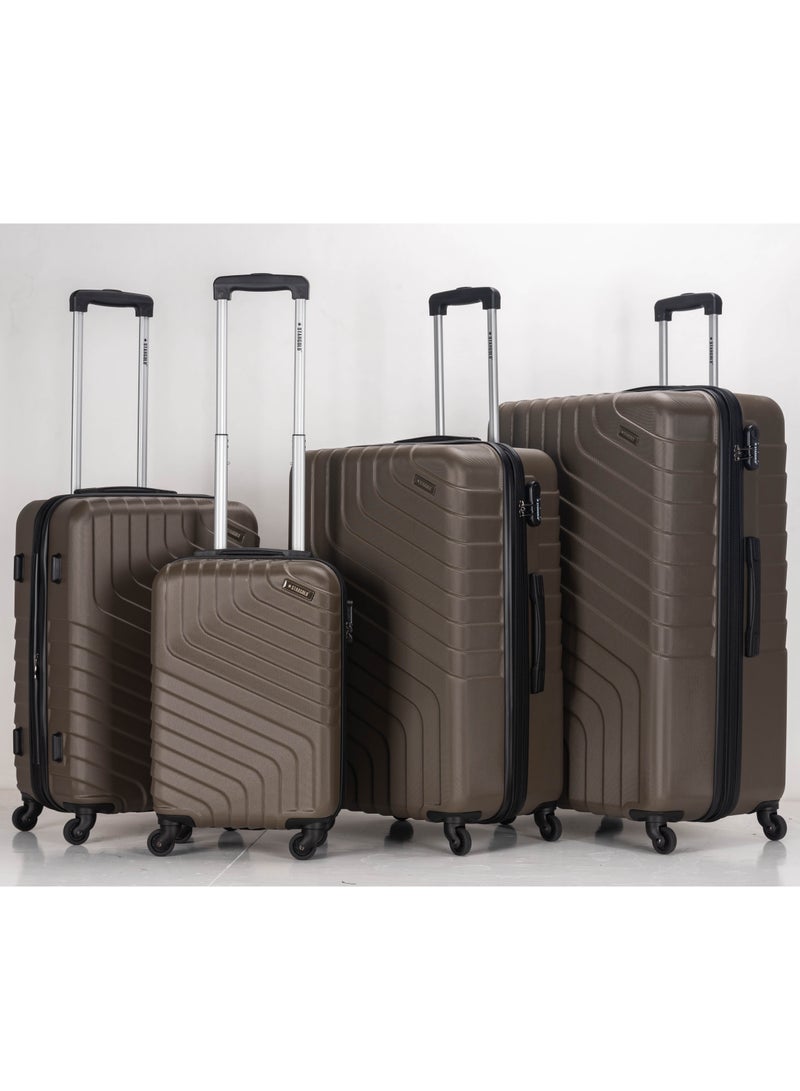 4 Pack Of Hardside Spinner Number Locked Luggage Trolley