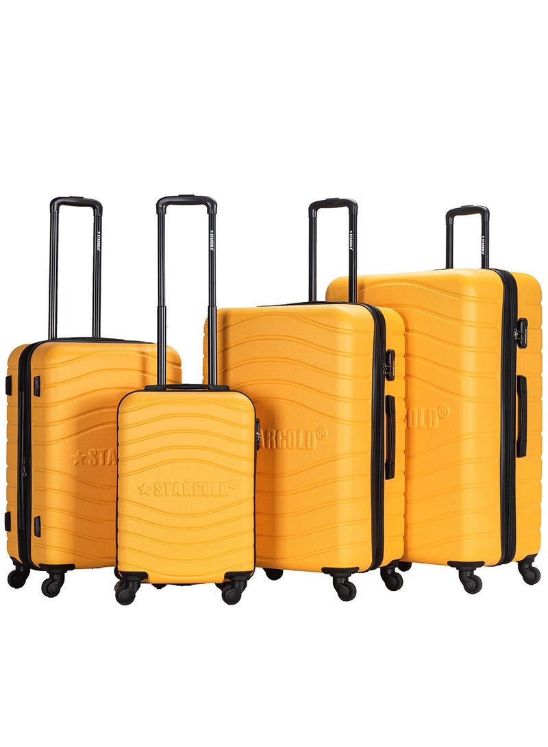 4 Pack Of Hardside Spinner Number Locked Luggage Trolley