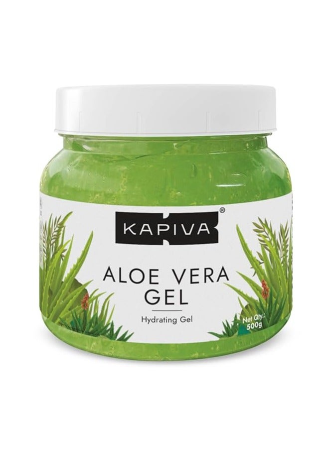Kapiva Pure Aloe Vera Skin Gel 500g For Face & Hair | Hydrating, Moisturizing, Soothing Skin | Multipurpose Gel